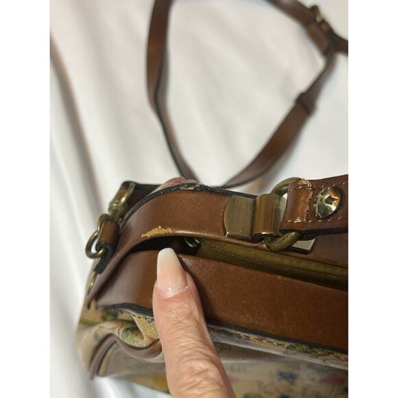 Patricia Nash Gracchi Prairie Rose Frame Satchel Crossbody - Picture 5 of 7